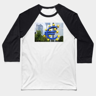 Euro symbol in front of the ECB building, Frankfurt Baseball T-Shirt